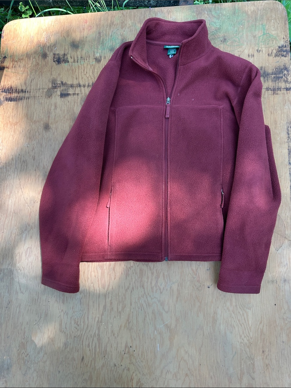 L.L. Bean Men's Full‑Zip Fleece Jacket in Burgundy